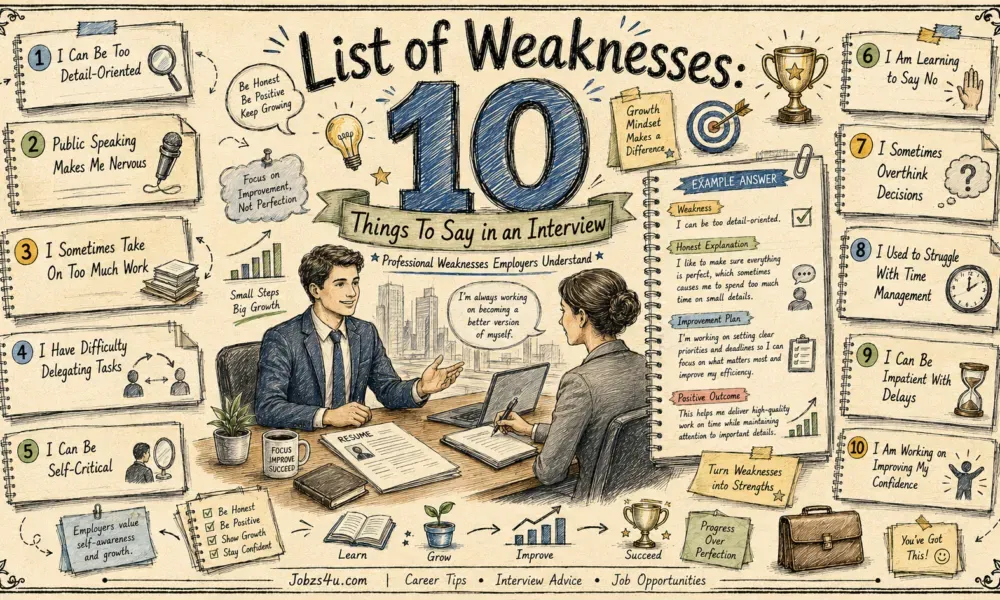 Current image: List of Weaknesses 10 Things To Say in an Interview